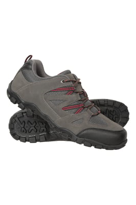 Men's Walking Shoes Suede Mesh Upper Rubber Outsole Everyday Footwear Dark Grey