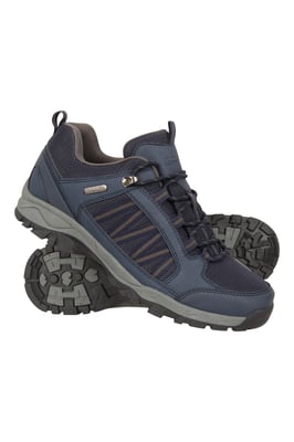 'Path' Men's Walking Shoes Cushioned Footbed Mesh Lining Waterproof Comfy Trail Trekking Trainers Navy