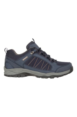 'Path' Men's Walking Shoes Cushioned Footbed Mesh Lining Waterproof Comfy Trail Trekking Trainers Navy