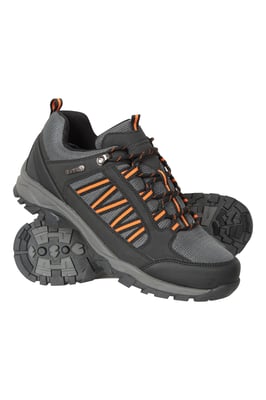 'Path' Men's Walking Shoes Cushioned Footbed Mesh Lining Waterproof Comfy Trail Trekking Trainers Black