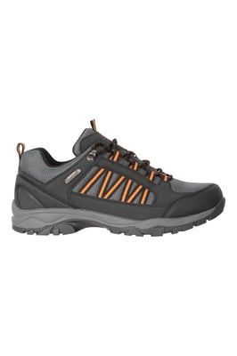 'Path' Men's Walking Shoes Cushioned Footbed Mesh Lining Waterproof Comfy Trail Trekking Trainers Black