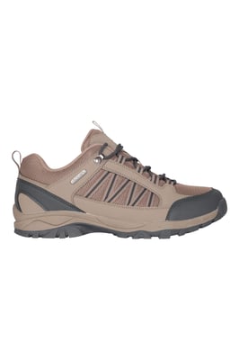 'Path' Men's Walking Shoes Cushioned Footbed Mesh Lining Waterproof Comfy Trail Trekking Trainers Beige