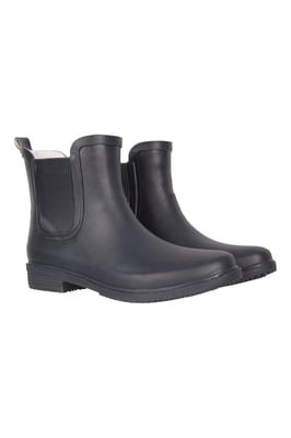 Women's Rubber Ankle Wellies EVA Footbed Waterproof Winter Boots Navy