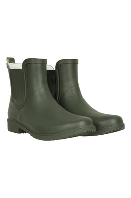 Women's Rubber Ankle Wellies EVA Footbed Waterproof Winter Boots Khaki