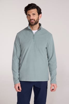 'Camber II' Men's Half Zip Fleece Top Antipill Breathable Casual Winter Sweater Pale Green