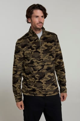 'Camber II' Men's Half Zip Fleece Top Antipill Breathable Casual Winter Sweater Camouflage