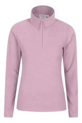 'Camber' Women's Striped Fleece Top Half Zip Quick Dry Breathable Sweater Light Pink
