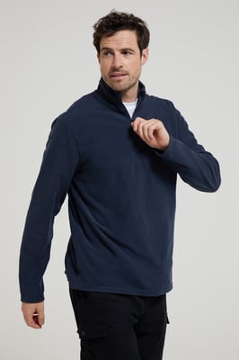 'Camber II' Men's Half Zip Fleece Top Antipill Breathable Casual Winter Sweater Navy