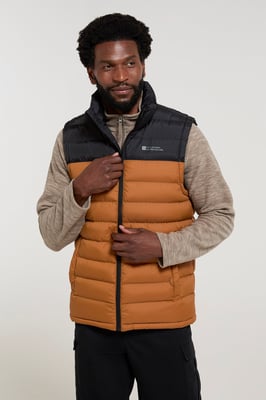 'Seasons' Men's Padded Gilet with Two Front Pockets Water Resistant Walking Jacket Gold