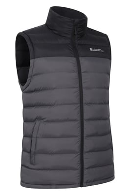 'Seasons' Men's Padded Gilet with Two Front Pockets Water Resistant Walking Jacket Dark Grey
