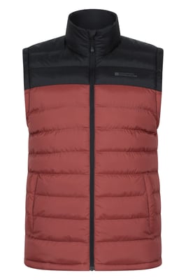 'Seasons' Men's Padded Gilet with Two Front Pockets Water Resistant Walking Jacket Berry
