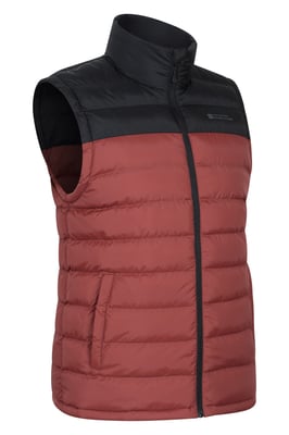 'Seasons' Men's Padded Gilet with Two Front Pockets Water Resistant Walking Jacket Berry