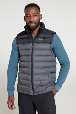 'Seasons' Men's Padded Gilet with Two Front Pockets Water Resistant Walking Jacket Grey
