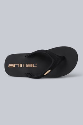 'Swish' Women's Flip Flops with Soft Padded Upper Straps Comfy Slip-on Beach Sandals Black