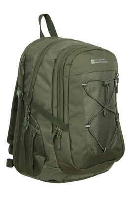 'Peregrine' Backpack with Pockets & Hip Belt Ripstop Fabric Hiking Gym Daypack Green