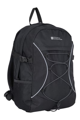 'Bolt' Unisex Backpack with Multiple Pockets Ripstop Fabric Everyday Rucksack Black
