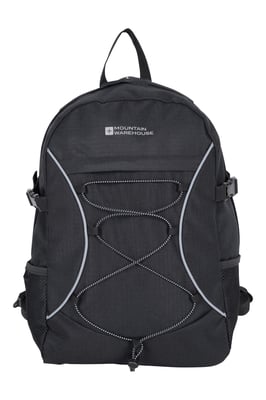 'Bolt' Unisex Backpack with Multiple Pockets Ripstop Fabric Everyday Rucksack Black