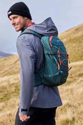'Pace' Rucksack with Bottle Pockets & Chest Hip Straps Everyday Work Backpack Dark Green