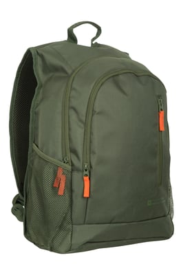 'Fawkes' Rucksack with Multiple Pockets Adjustable Shoulder Straps Everyday Backpack Khaki