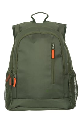 'Fawkes' Rucksack with Multiple Pockets Adjustable Shoulder Straps Everyday Backpack Khaki