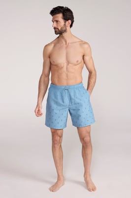 'Aruba' Men's Printed Swim Shorts Drawstring Quick Drying Swimming Trunks Pale Green