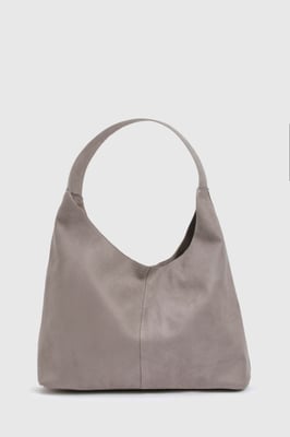 Faux Suede Slouchy Tote Bag