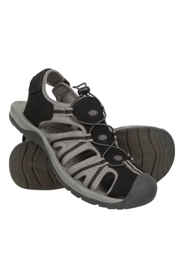 'Bay Reef' Men's Shandals Rubber Outsole Neoprene Lining Summer Walking Sandals Black