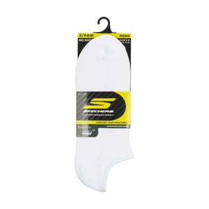 Men's Skechers 3 Pack of No Show Socks in White