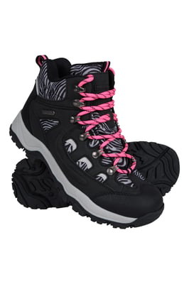 'Adventurer' Women's Printed Waterproof Boots EVA Footbed Outdoors Hiking Trekking Shoes Pink