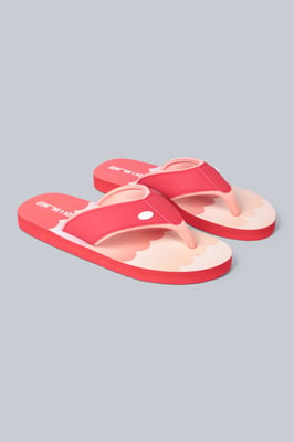 'Swish' Women's Flip Flops with Soft Padded Upper Straps Slip-on Beach Sandals Pink