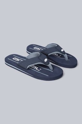 'Jekyl' Men's Flip Flops Lightweight Slip-on Sandals with Soft Padded Upper Straps Navy