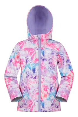 'Exodus' Kids Softshell Jacket with Two Side Pockets Fleece Lined Water Resistant Outdoors Coat Pink
