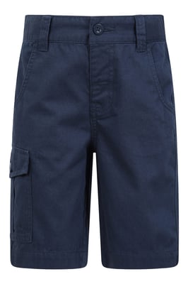 'Cargo' Kids Shorts 100% Cotton Adjustable Waistband Casual Summer Bottoms Navy