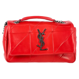 Saint Laurent Small Jamie Flap Shoulder Bag in Red Leather