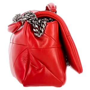 Saint Laurent Small Jamie Flap Shoulder Bag in Red Leather