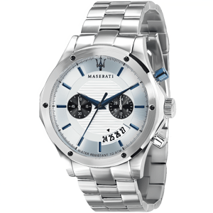 Maserati Circuito Chronograaf Herenhorloge - Zilverkleurige Wijzerplaat & Roestvrijstalen Armband