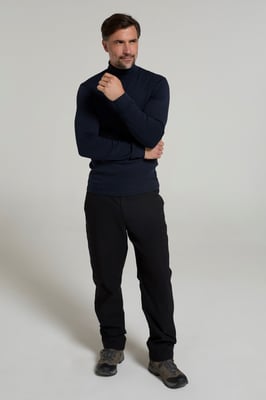 'Meribel' Men's Thermal Baselayer Top Combed Cotton Quick Drying Long Sleeve Thermal Sweater Navy