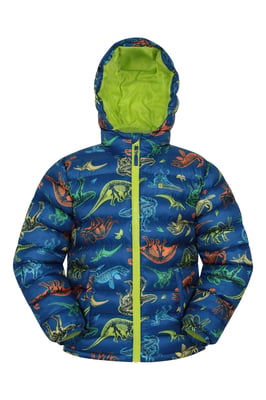 'Printed Seasons' Kids Padded Jacket Water Resistant Cosy Winter Coat Teal