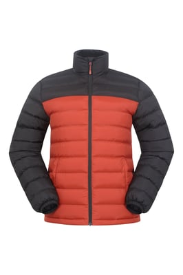 Seasons' Men's Printed Padded Jacket Water Resistant Winter Coat Orange