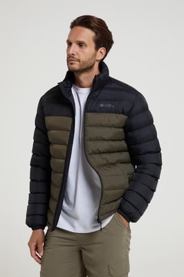 Seasons' Men's Printed Padded Jacket Water Resistant Winter Coat Khaki