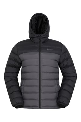 'Season' Men's Padded Jacket with Side Pockets Water Resistant Warm Coat Grey
