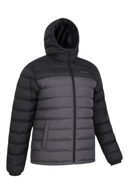 'Season' Men's Padded Jacket with Side Pockets Water Resistant Warm Coat Grey