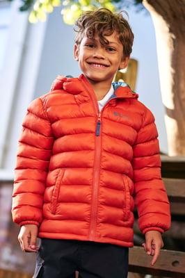 'Seasons' Kids Padded Jacket Water Resistant Outdoors Winter Rain Coat Orange