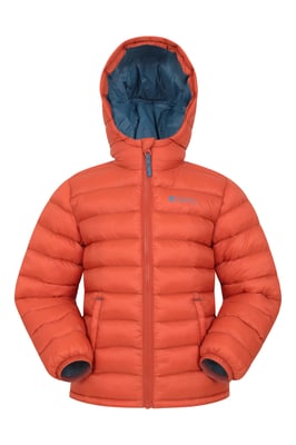 'Seasons' Kids Padded Jacket Water Resistant Outdoors Winter Rain Coat Orange