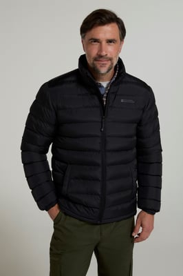 Seasons' Men's Printed Padded Jacket Water Resistant Winter Coat Black
