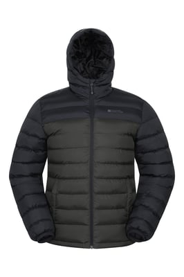 'Season' Men's Padded Jacket with Side Pockets Water Resistant Warm Coat Khaki