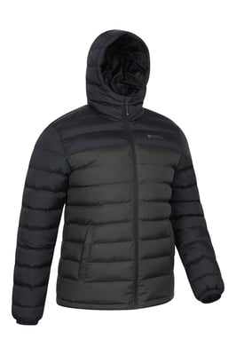 'Season' Men's Padded Jacket with Side Pockets Water Resistant Warm Coat Khaki