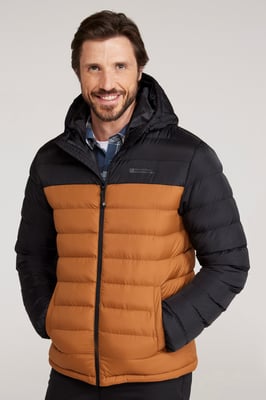 'Season' Men's Padded Jacket with Side Pockets Water Resistant Warm Coat Gold