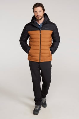 'Season' Men's Padded Jacket with Side Pockets Water Resistant Warm Coat Gold