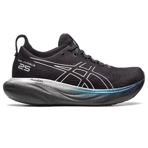 Asics Gel-Nimbus 25 Platinum Womens Black Running Shoes